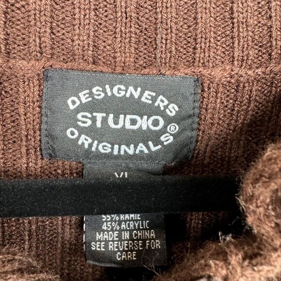 Designers Studio Women's Brown Suede & Knit‎ Vest XL Full Zip Casual - Picture 6 of 13